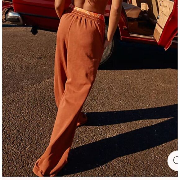 Free People FP Movement NWT Summer Tide Wide-Leg Pants Size S Spiced Copper - Picture 2 of 11
